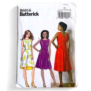 Butterick B6016 Sleeveless Dress with Bow and Contrast Lining